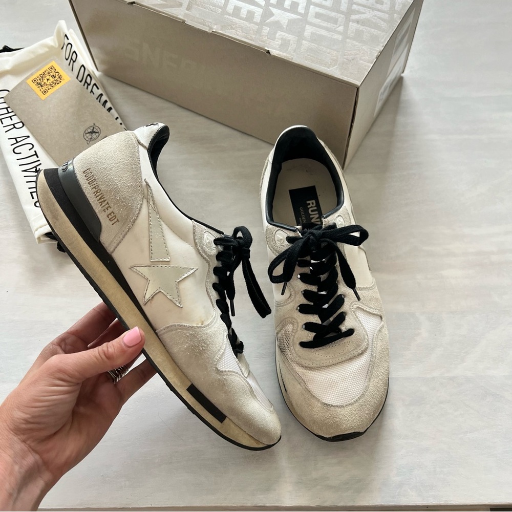 GOLDEN GOOSE • running sneakers shoes white silver • 39